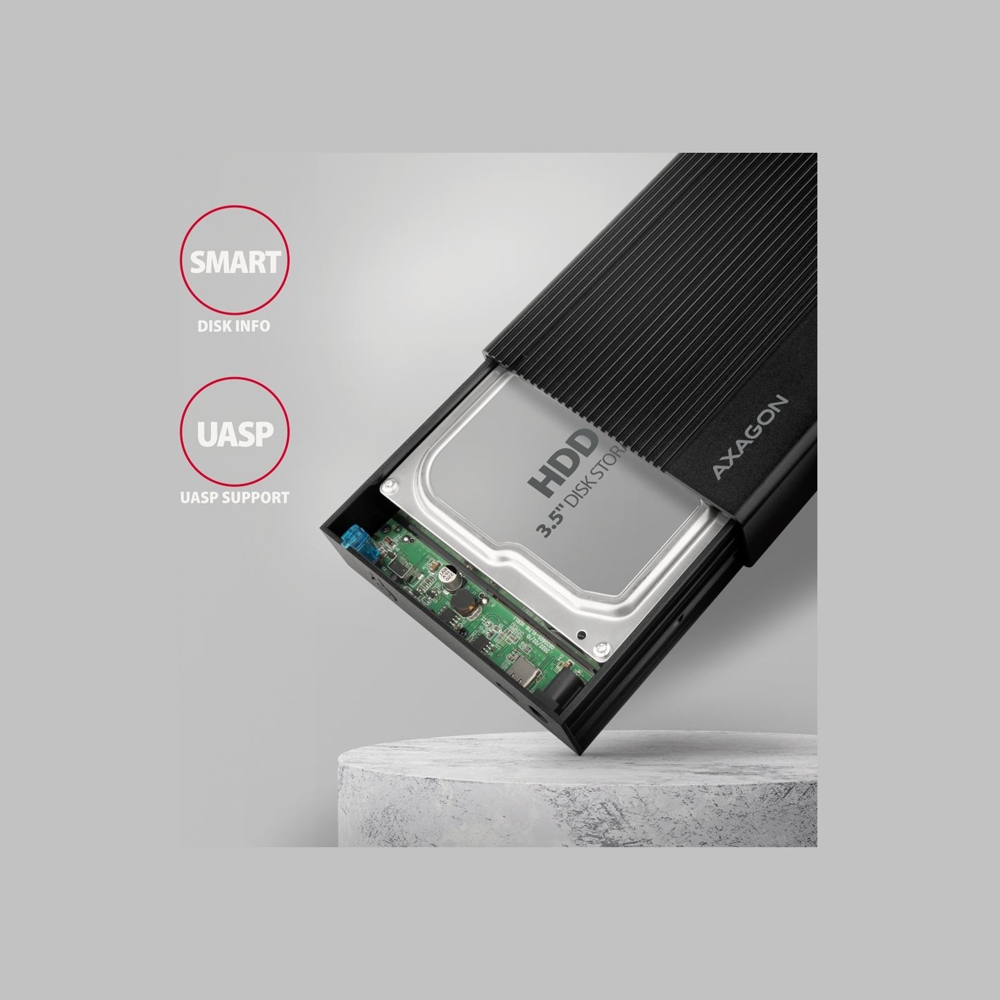 Axagon EE35-GTR ext box USB3.2 Gen1 3.5 HDD SATA