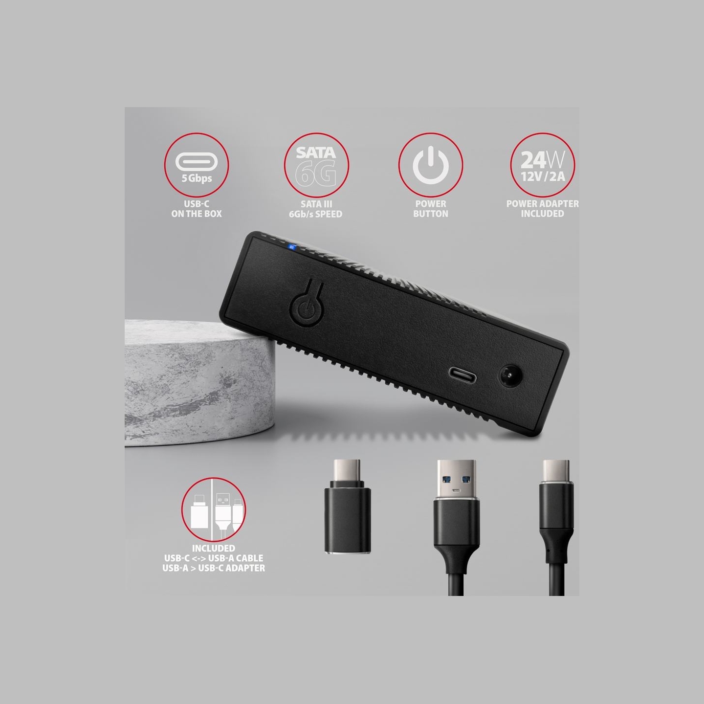Axagon EE35-GTR ext box USB3.2 Gen1 3.5 HDD SATA