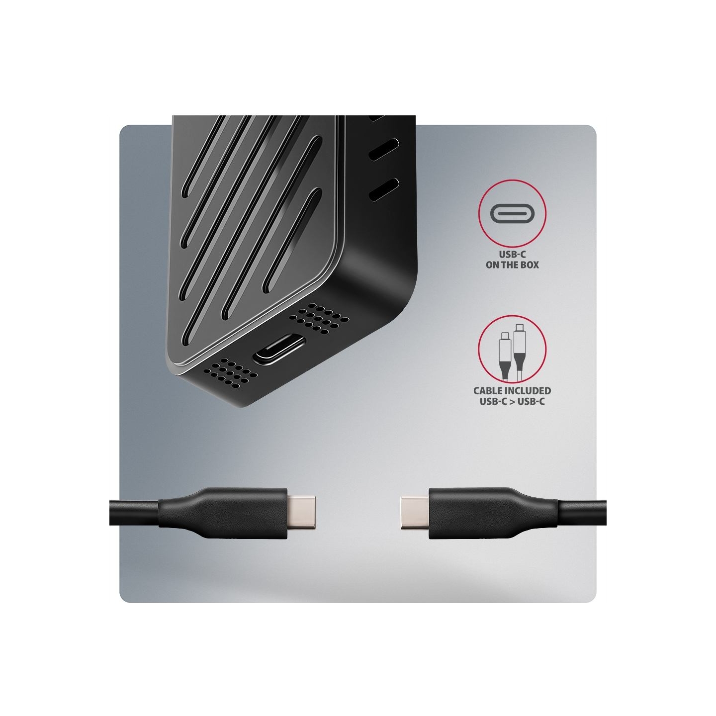 Axagon EEM2-20G USB-C 3.2 Gen 2x2 20Gbps - M.2 NVMe SSD ARMORED 30-80mm ALU box