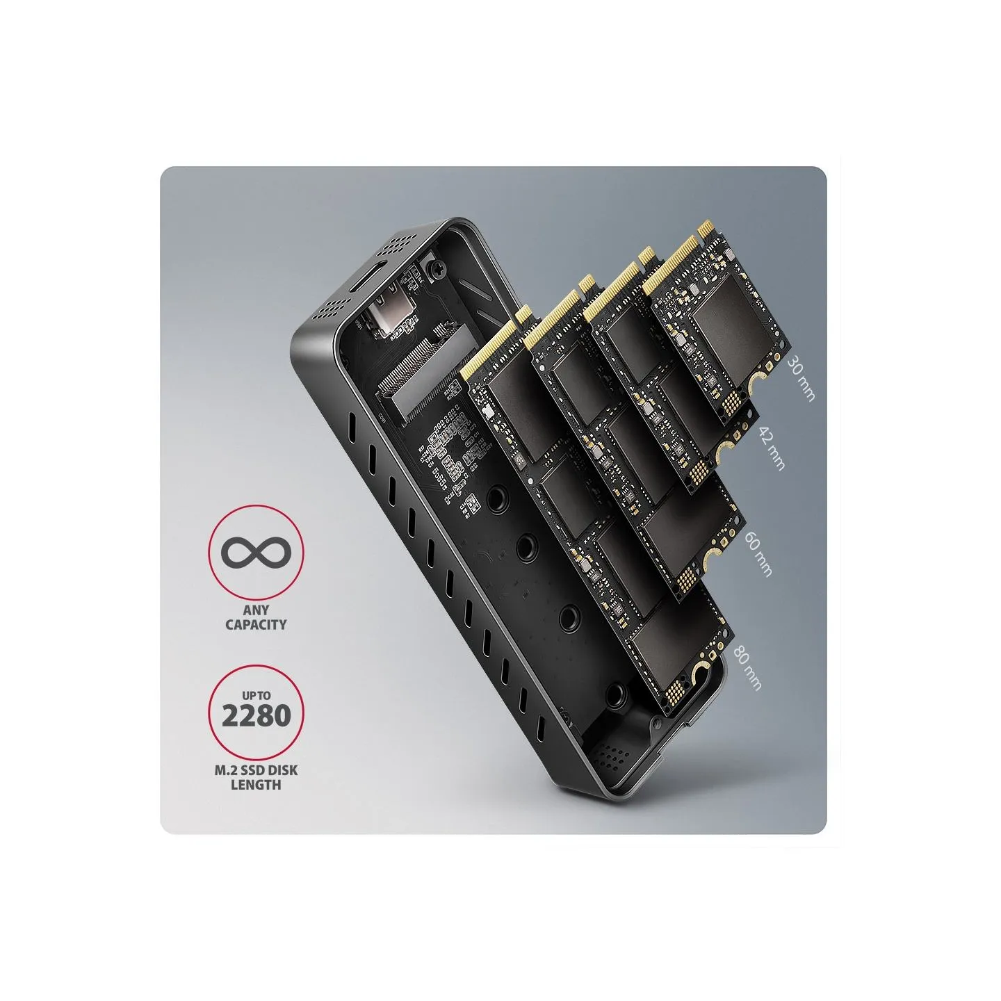 Axagon EEM2-20G USB-C enclosur e Gen2 M.2 NVMe SSD 20G