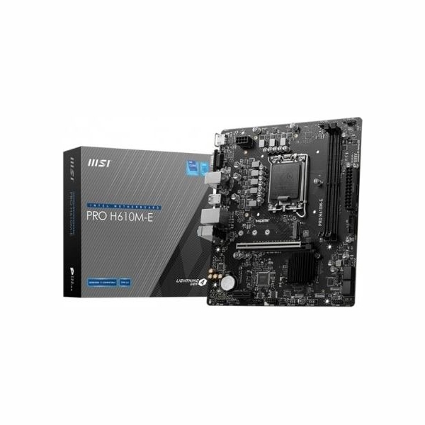 MSI | PRO H610M-E | Processor family Intel | Processor socket  LGA1700 | Supported hard disk drive interfaces SATA, M.2 | Number
