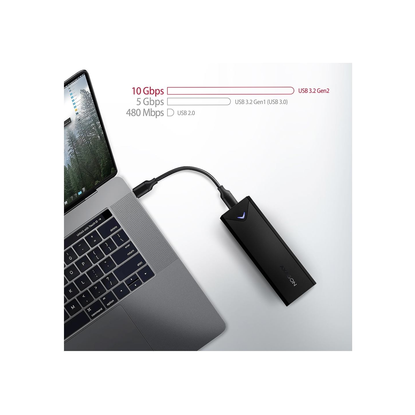 Axagon EEM2-UB2 ext. enclosure USB 3.2 Gen2 M.2 NVMe S
