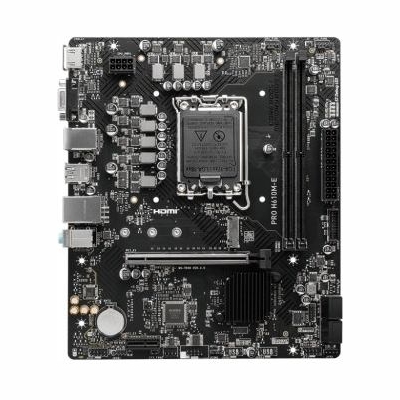 MSI | PRO H610M-E | Processor family Intel | Processor socket  LGA1700 | Supported hard disk drive interfaces SATA, M.2 | Number
