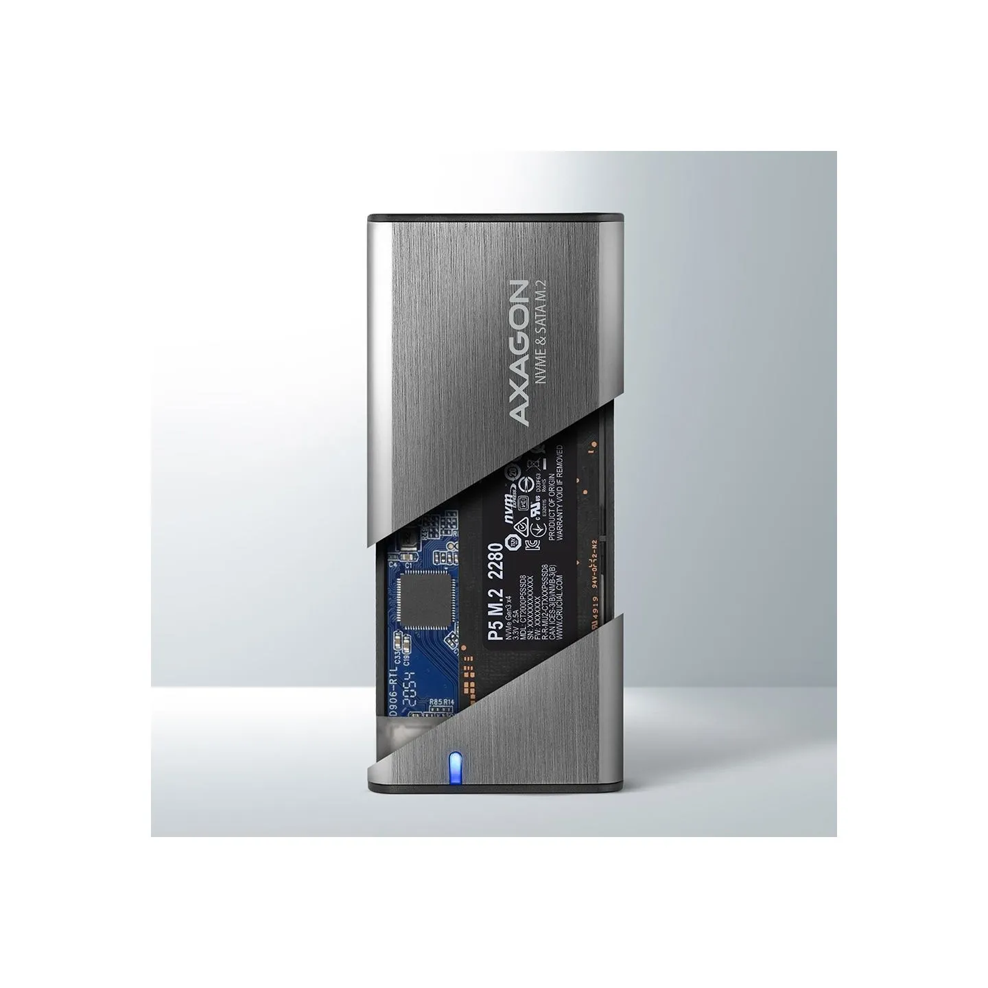 Axagon EEM2-SG2 USB-C 3.2 Gen 2 - M.2 NVMe / SATA SSD 30-80mm ALU box