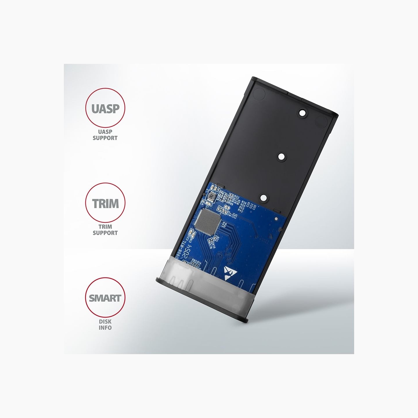 Axagon EEM2-SG2 USB-C 3.2 Gen 2 - M.2 NVMe / SATA SSD 30-80mm ALU box