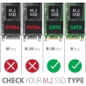 Axagon EEM2-SBC, M.2 SATA screwless RAW box, black, SuperSpeed USB-C 10 Gbps