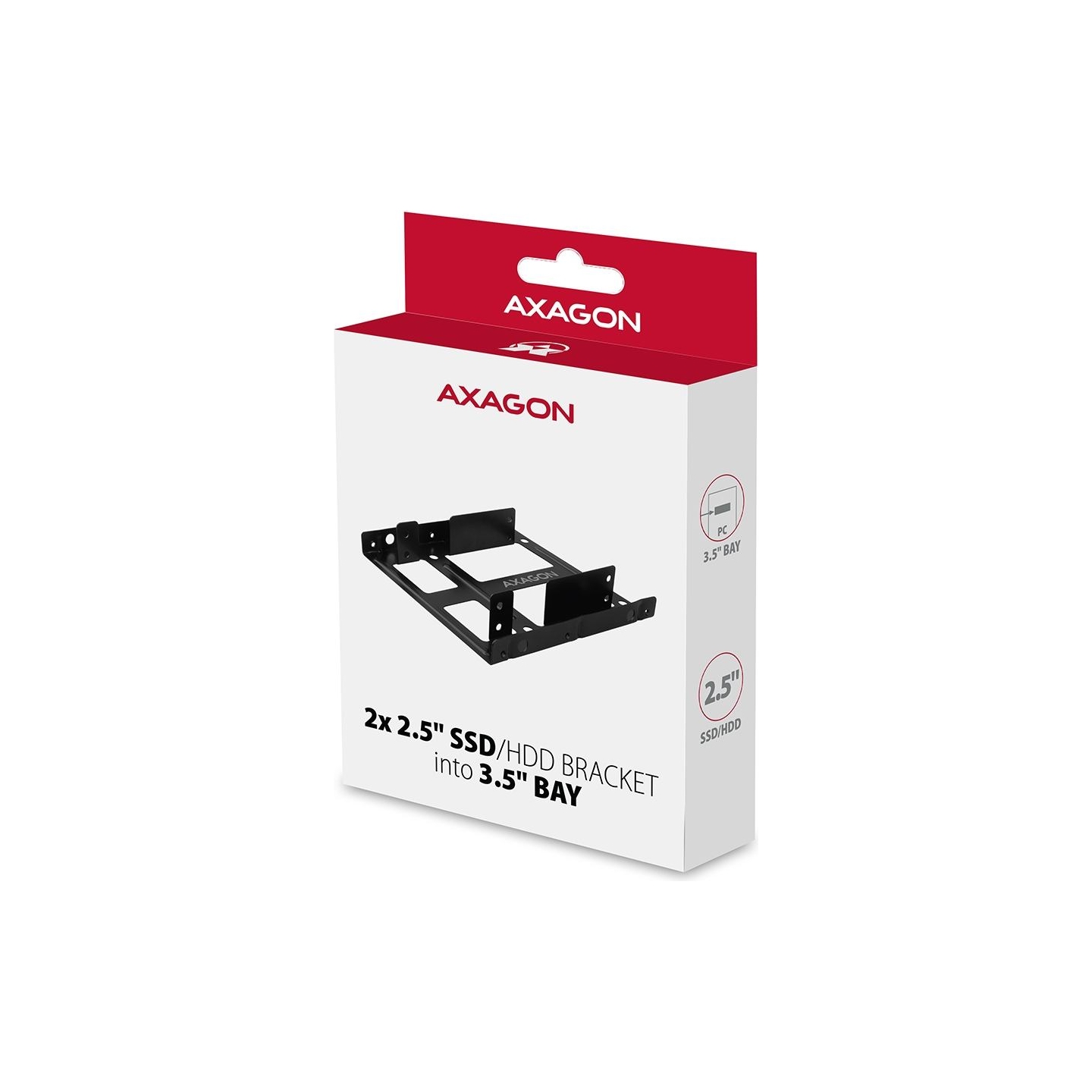 Axagon Metal frame for mounting two 2.5" disks into one 3.5" position.