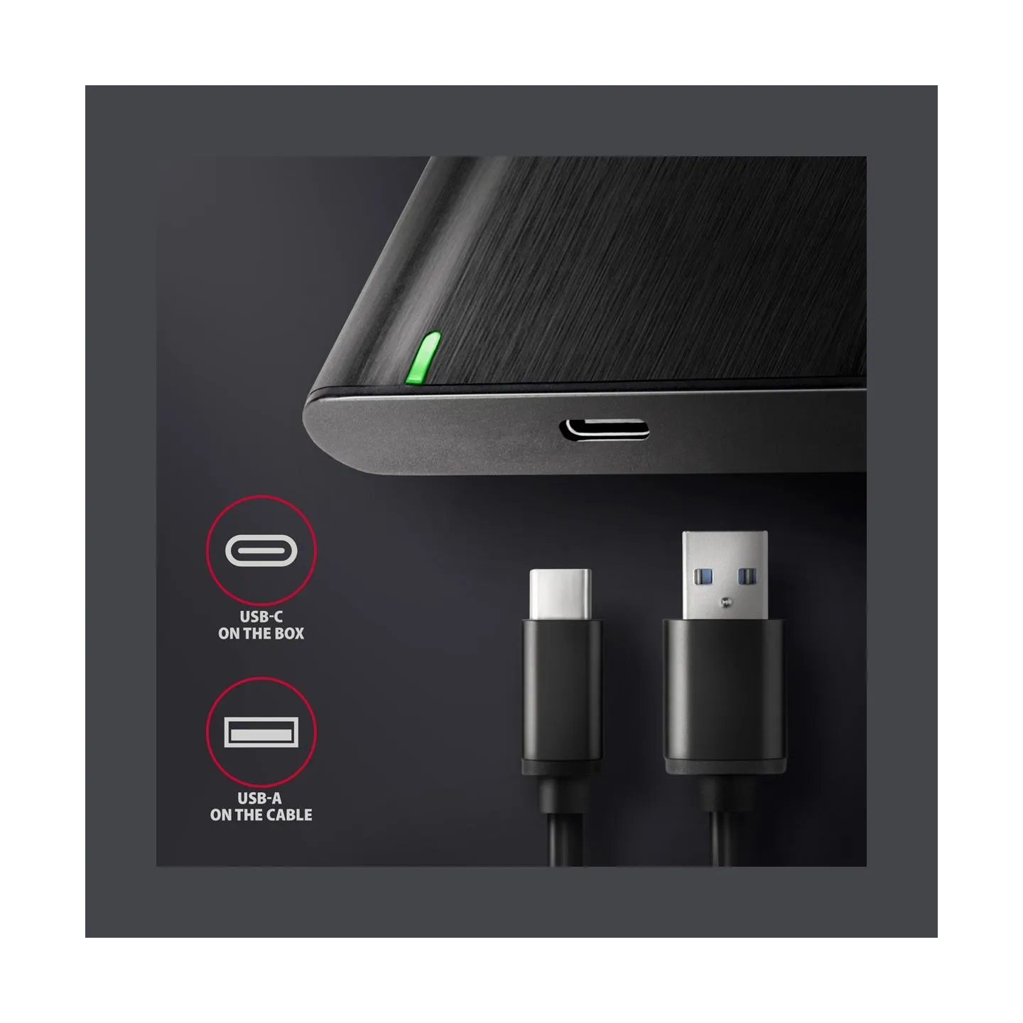 Axagon EE25-A6C USB-C 3.2 Gen 1 - SATA 6G 2.5" External SCREWLESS ALU RAW box BLACK