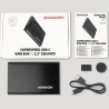 Axagon EE25-A6C USB-C 3.2 Gen 1 - SATA 6G 2.5" External SCREWLESS ALU RAW box BLACK