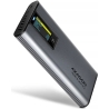 Axagon EEM2-SD2 USB-C 3.2 Gen 2 - M.2 NVMe / SATA SSD 30-80mm ALU box grey, LCD display
