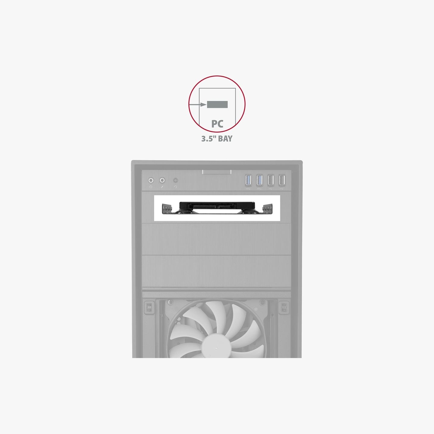 Axagon RHD-125S Reduction for 1x 2.5" HDD into 3.5" position, grey