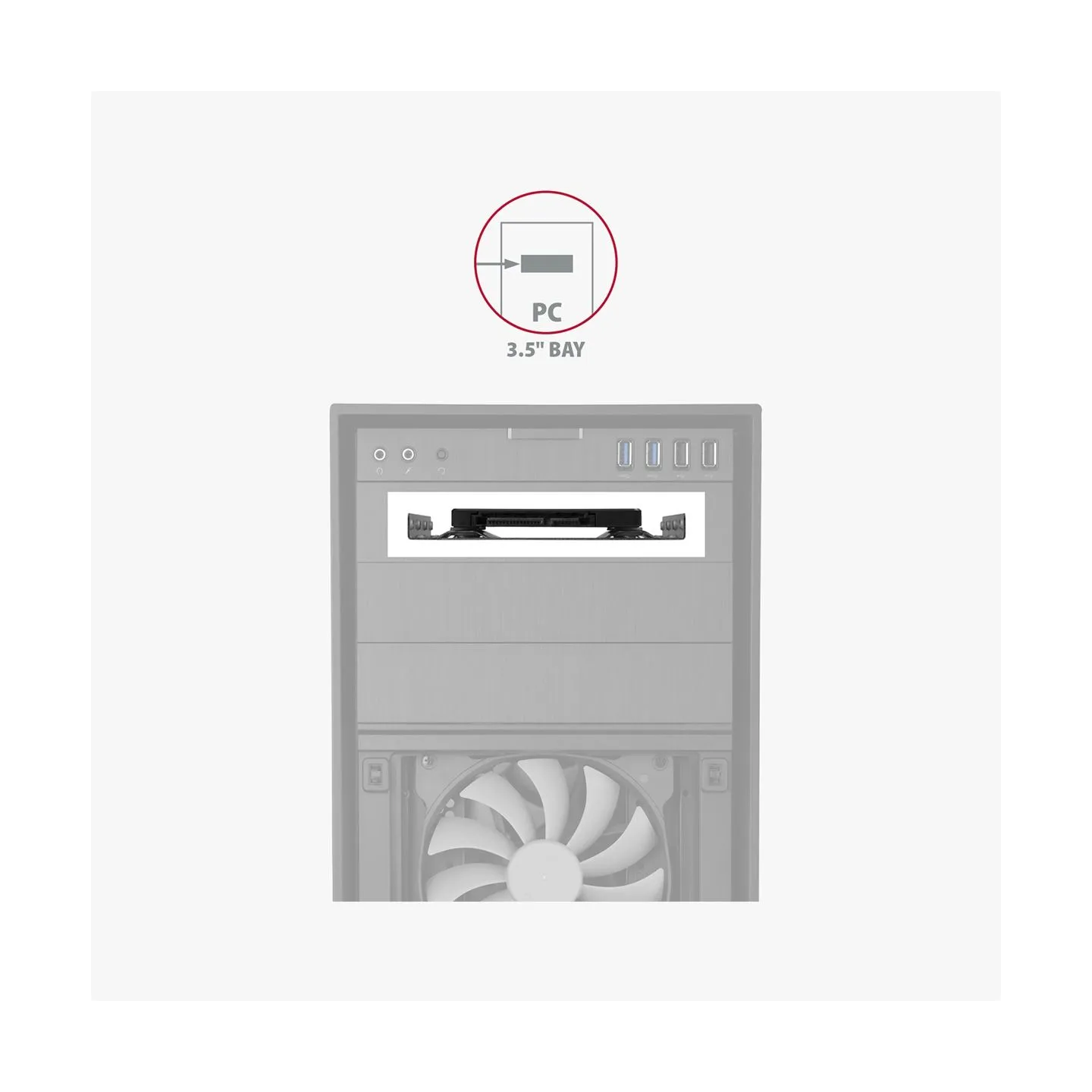Axagon RHD-125S Reduction for 1x 2.5" HDD into 3.5" position, grey
