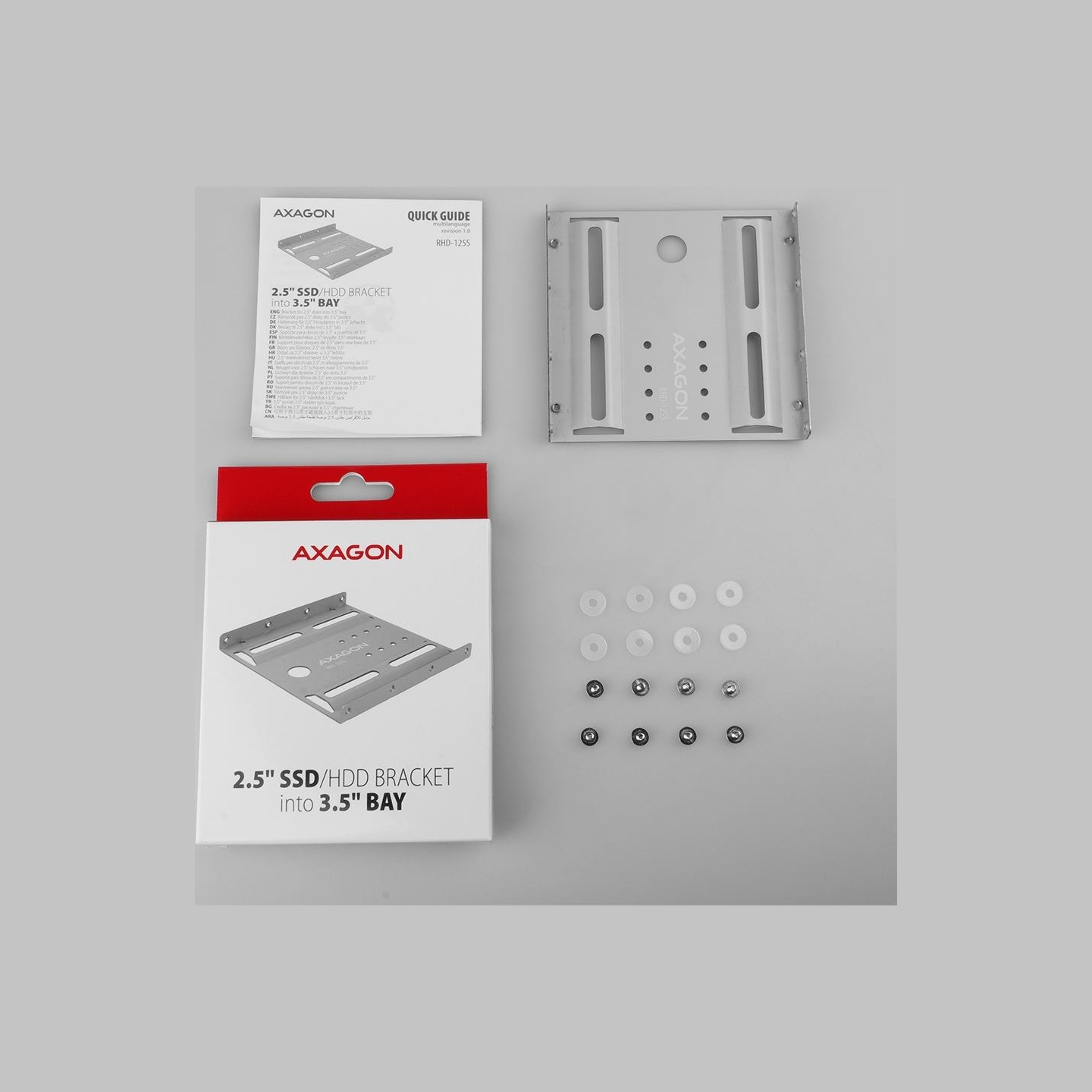 Axagon RHD-125S Reduction for 1x 2.5" HDD into 3.5" position, grey