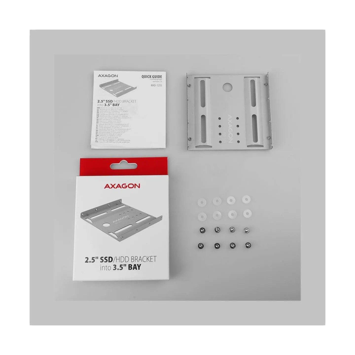 Axagon RHD-125S Reduction for 1x 2.5" HDD into 3.5" position, grey