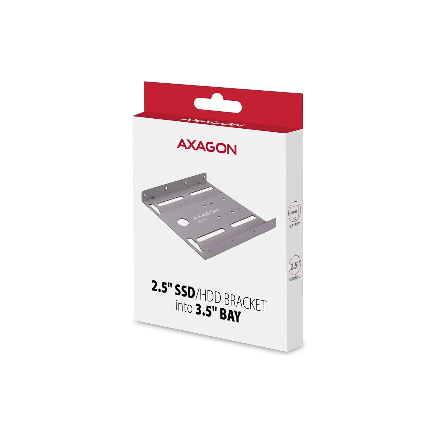 Axagon RHD-125S Reduction for 1x 2.5" HDD into 3.5" position, grey