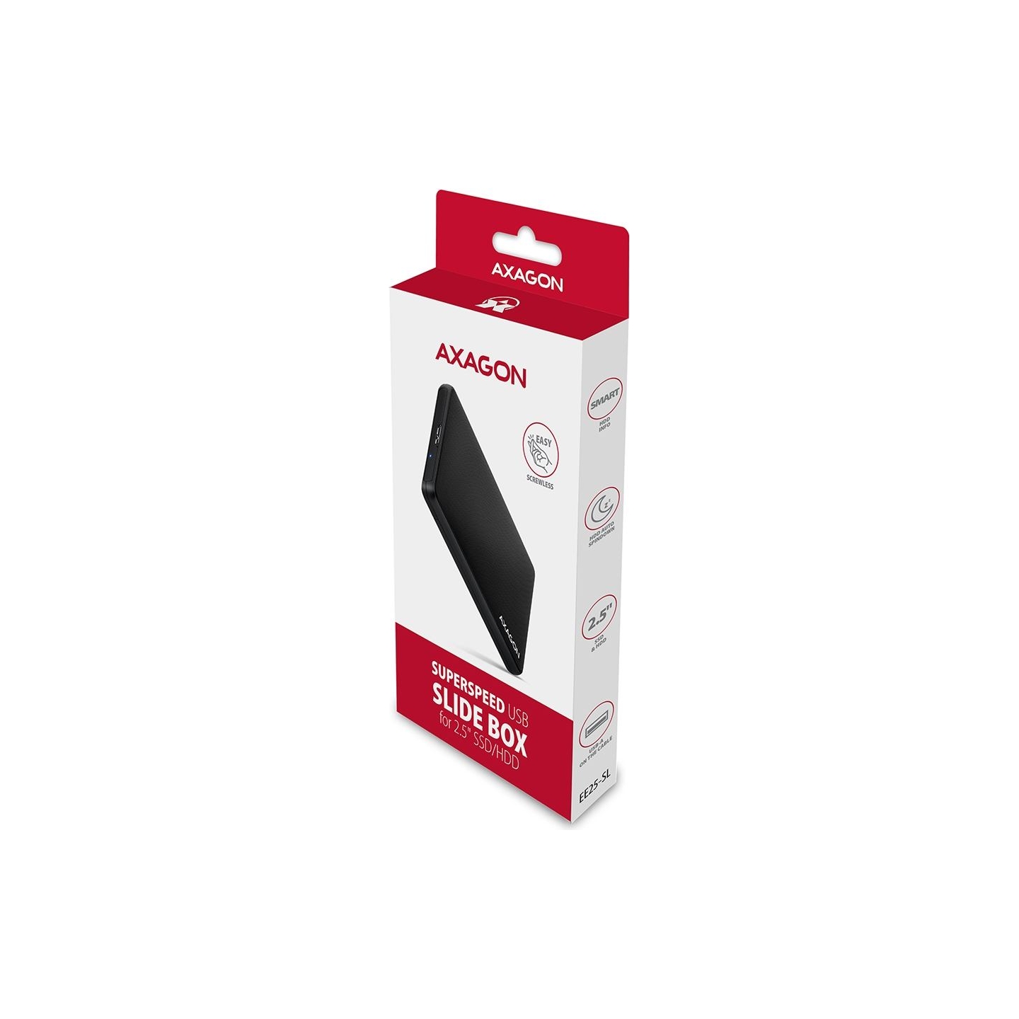 Axagon EE25-SL USB-A 3.2 Gen1 - SATA 6G 2.5" SLIDE box BLACK