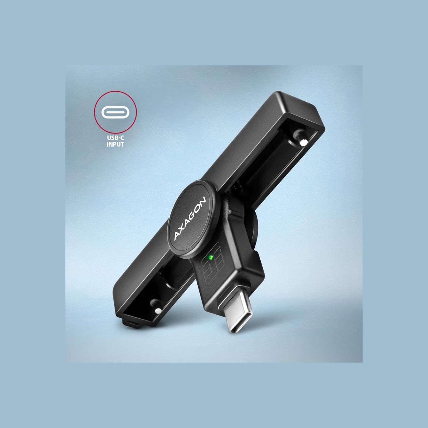 Axagon Foldable pocket USB-C contact Smart / ID card reader.
