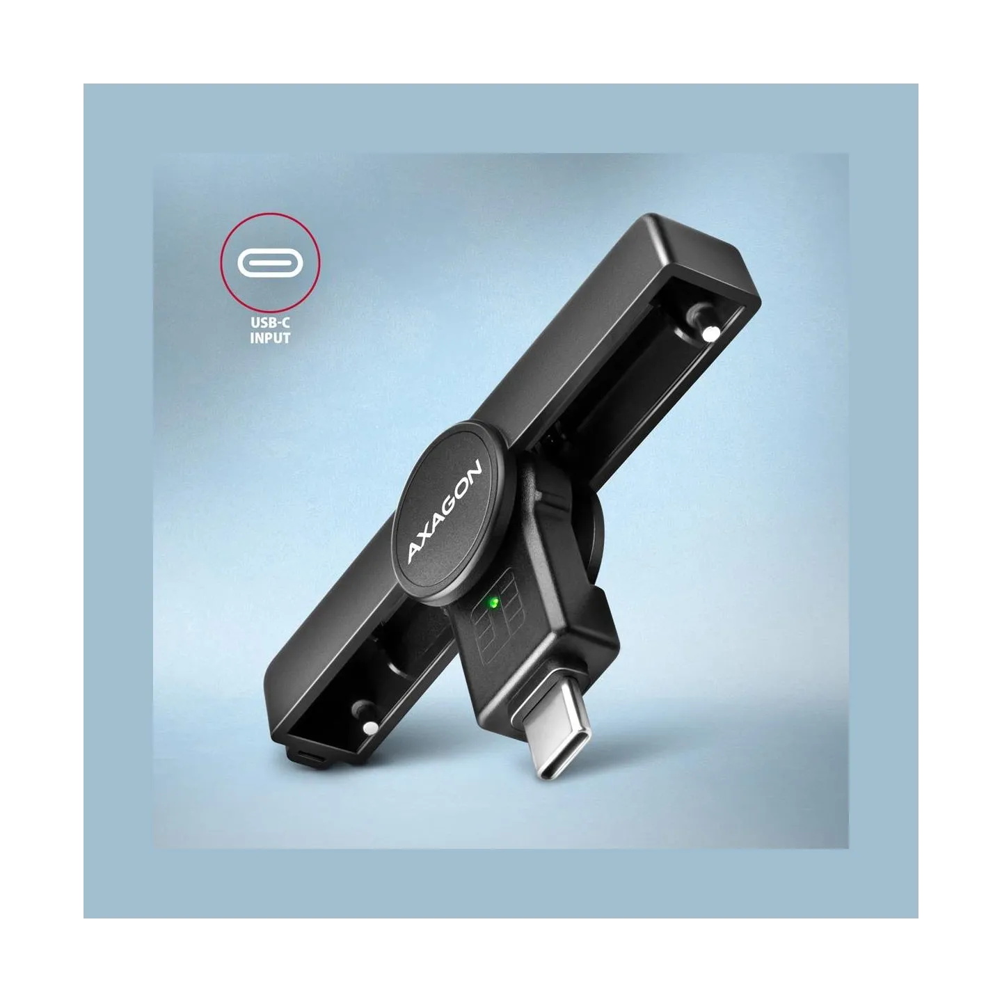Axagon Foldable pocket USB-C contact Smart / ID card reader.