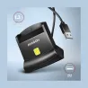 Axagon Universal desktop USB contact Smart/ID card reader with long USB-A cable.