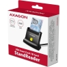 Axagon Universal desktop USB contact Smart/ID card reader with long USB-A cable.