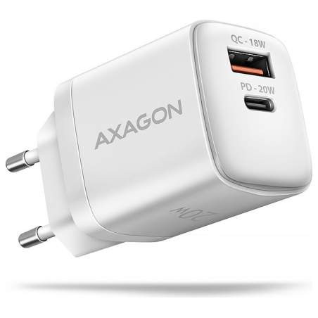 Axagon ACU-PQ20W wall charger QC3.0/AFC/FCP + PD type-C, 20W, white