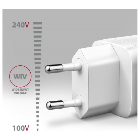 Axagon ACU-PQ20W wall charger QC3.0/AFC/FCP + PD type-C, 20W, white