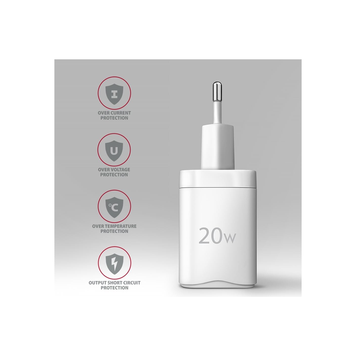 Axagon ACU-PQ20W wall charger QC3.0/AFC/FCP + PD type-C, 20W, white