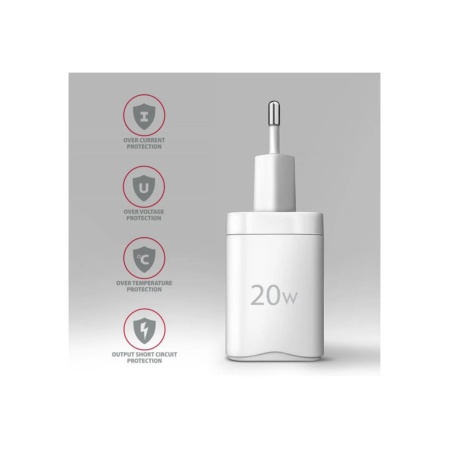 Axagon ACU-PQ20W wall charger QC3.0/AFC/FCP + PD type-C, 20W, white