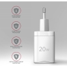 Axagon ACU-PQ20W wall charger QC3.0/AFC/FCP + PD type-C, 20W, white