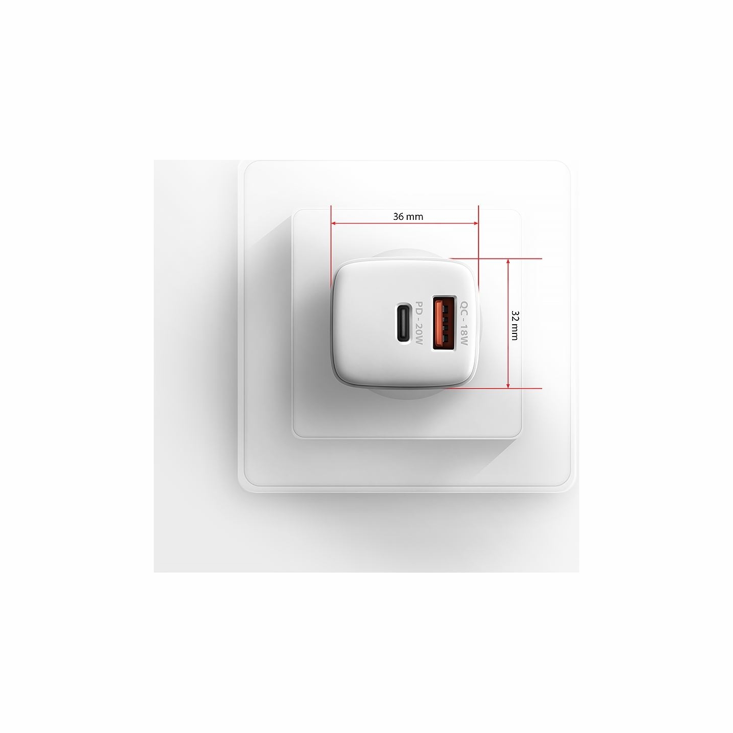 Axagon ACU-PQ20W wall charger QC3.0/AFC/FCP + PD type-C, 20W, white