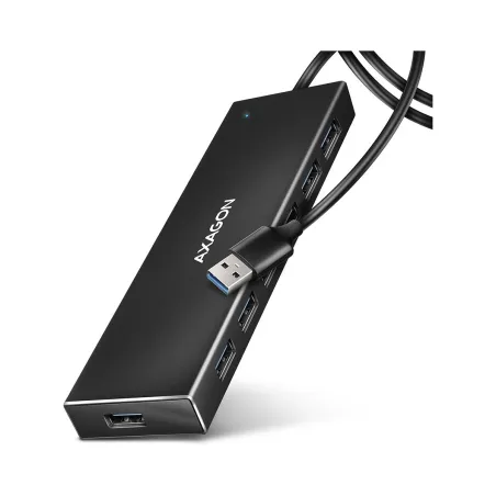 Axagon Seven-port USB 3.2 Gen 1 hub with charging support. Connector for external power supply. USB-A cable 1 m.