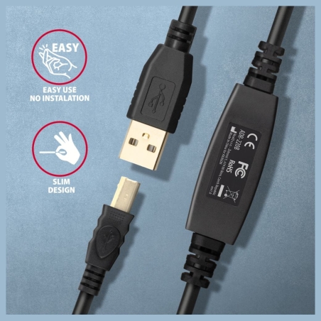 Axagon ADR-220B USB 2.0 A-M -> B-M act 20m cabl
