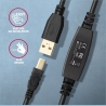 Axagon Active connection USB 2.0 A-M > B-M cable, 20 m long. Power supply option.