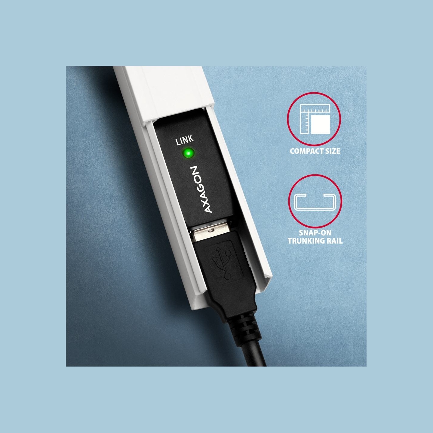 Axagon ADR-220B USB 2.0 A-M -> B-M act 20m cabl