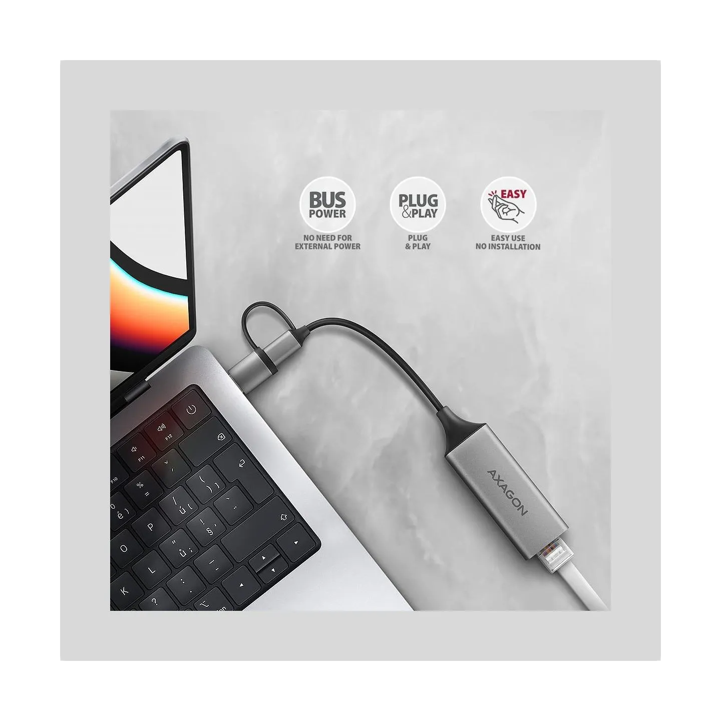 Axagon ADE-TXCA USB-A/C 3.2 Ge n 1 LAN adapter 1Gbit