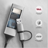 Axagon ADE-TXCA USB-C USB3.2 Gen 1 + USB-A reduction- Gigabit Ethernet 10/100/1000 Adapter, metal, titan grey