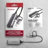 Axagon ADE-TXCA USB-C USB3.2 Gen 1 + USB-A reduction- Gigabit Ethernet 10/100/1000 Adapter, metal, titan grey