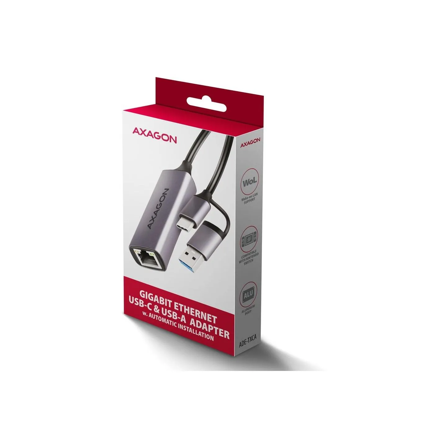 Axagon ADE-TXCA USB-A/C 3.2 Ge n 1 LAN adapter 1Gbit