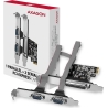 Axagon PCI-Express card with one parallel and two serial ports 250 kbps. ASIX AX99100. Standard & Low profile.