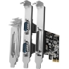 Axagon PCI-Express card with one parallel and two serial ports 250 kbps. ASIX AX99100. Standard & Low profile.