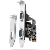 Axagon PCI-Express card with two 250 kbps serial ports. ASIX AX99100. Standard & Low Profile.