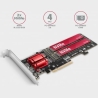 Axagon PCEM2-ND PCE-E 3.0 8x - dual M.2 NVMe M-key slot adapter w. dataswitch, SP & LP, up to 110mm SSD