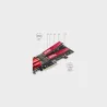 Axagon PCEM2-ND PCE-E 3.0 8x - dual M.2 NVMe M-key slot adapter w. dataswitch, SP & LP, up to 110mm SSD