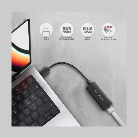 Axagon ADE-AR USB-A 3.2 Gen 1 - Gigabit Ethernet adapter, Realtek 8153, auto inst
