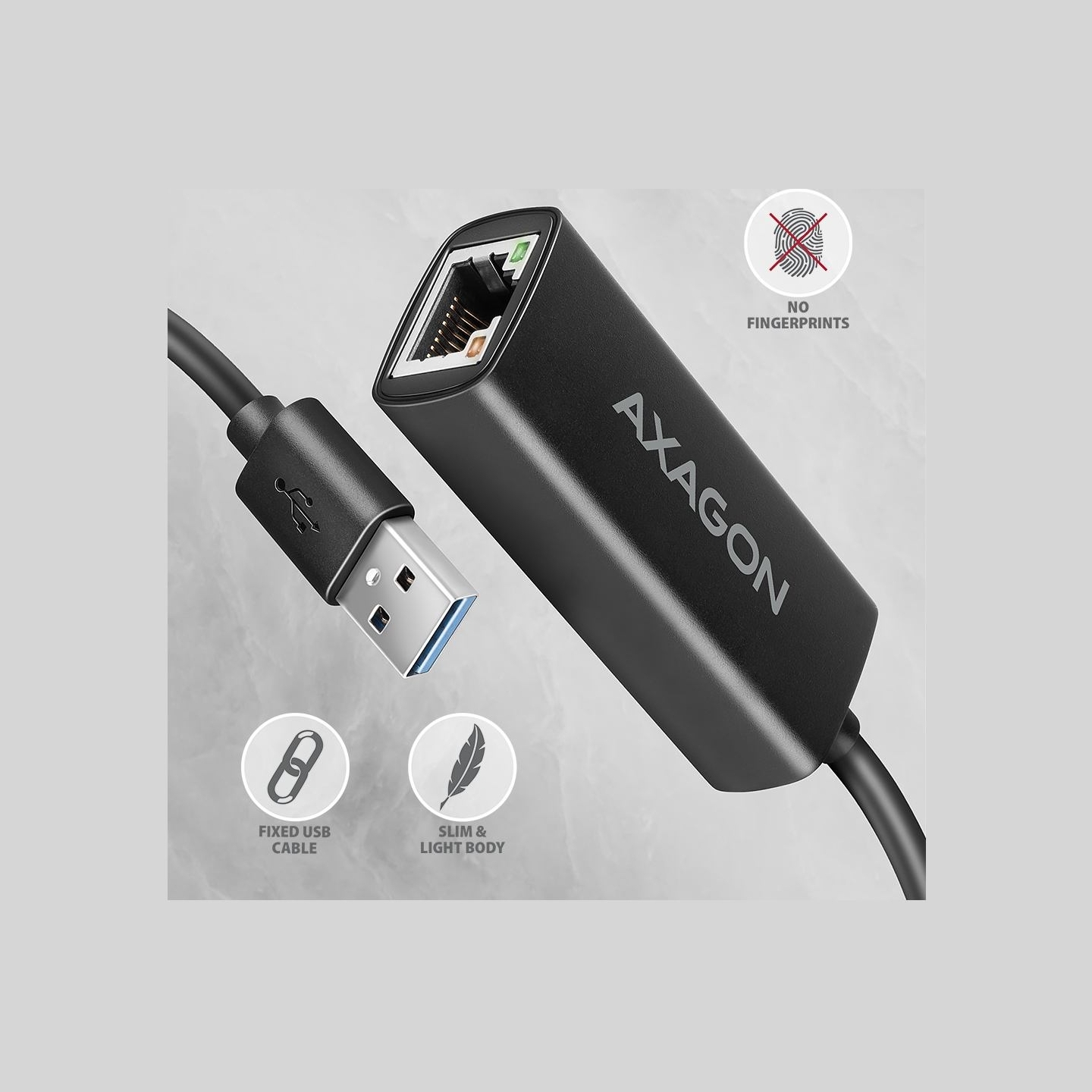 Axagon ADE-AR USB-A 3.2 Gen 1 - Gigabit Ethernet adapter, Realtek 8153, auto inst