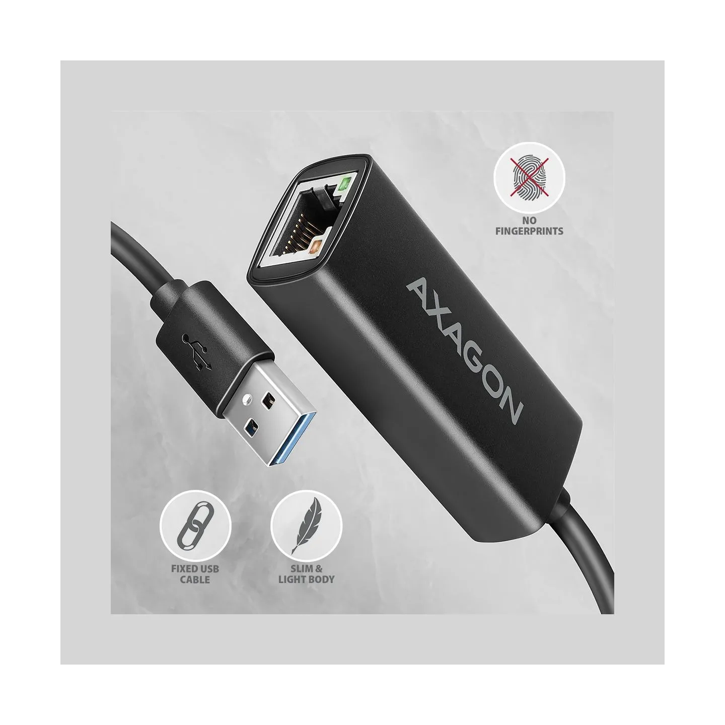 Axagon ADE-AR USB-A 3.2 Gen 1 - Gigabit Ethernet adapter, Realtek 8153, auto inst
