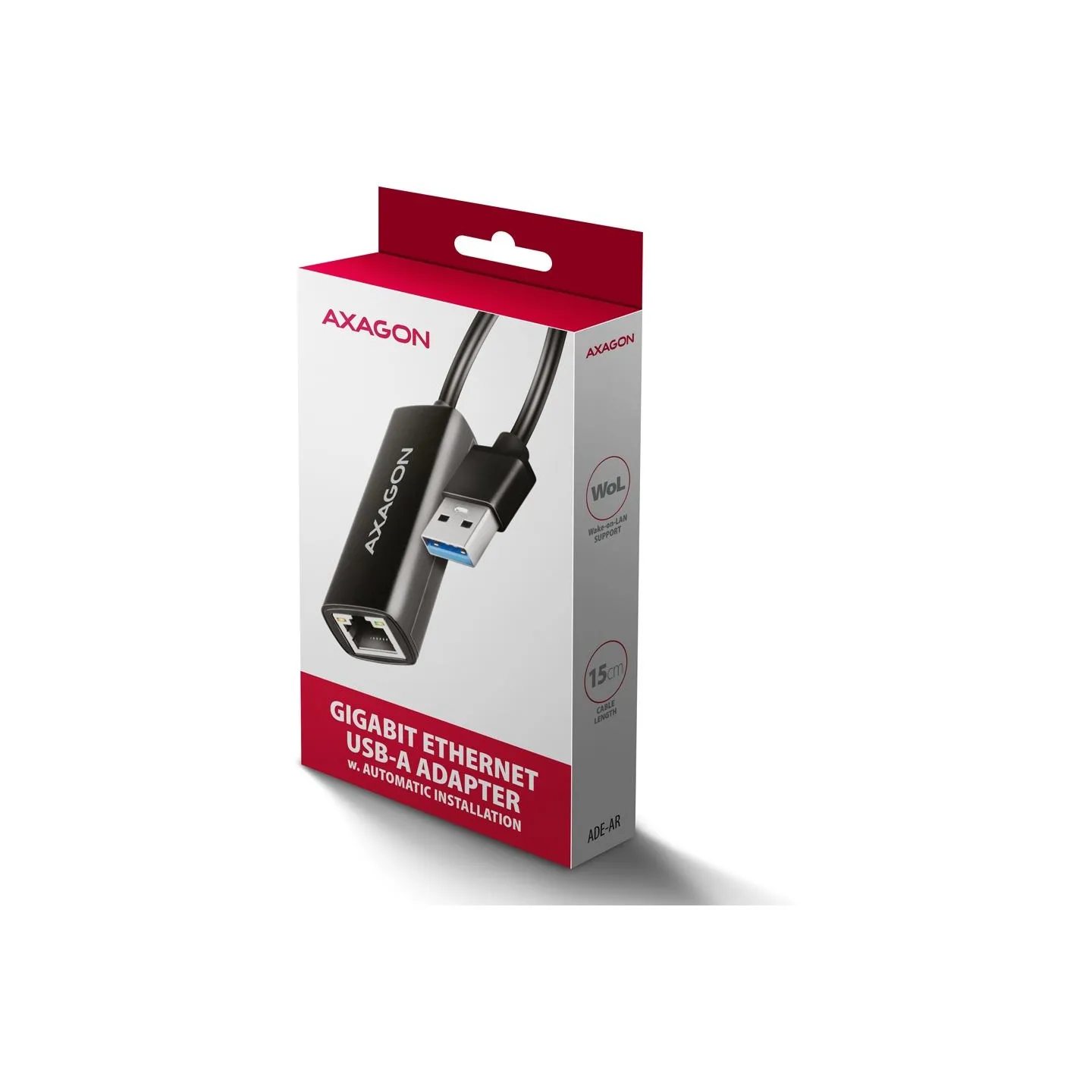 Axagon ADE-AR USB-A 3.2 Gen 1 - Gigabit Ethernet adapter, Realtek 8153, auto inst