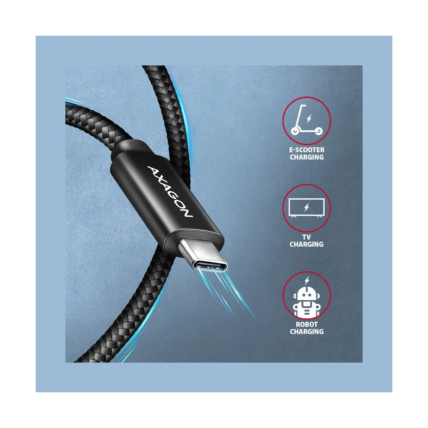 Axagon BUCM4X-CM10AB NewGEN+ cable USB-C <-> USB-C, 1m, USB4 Gen 3×2,