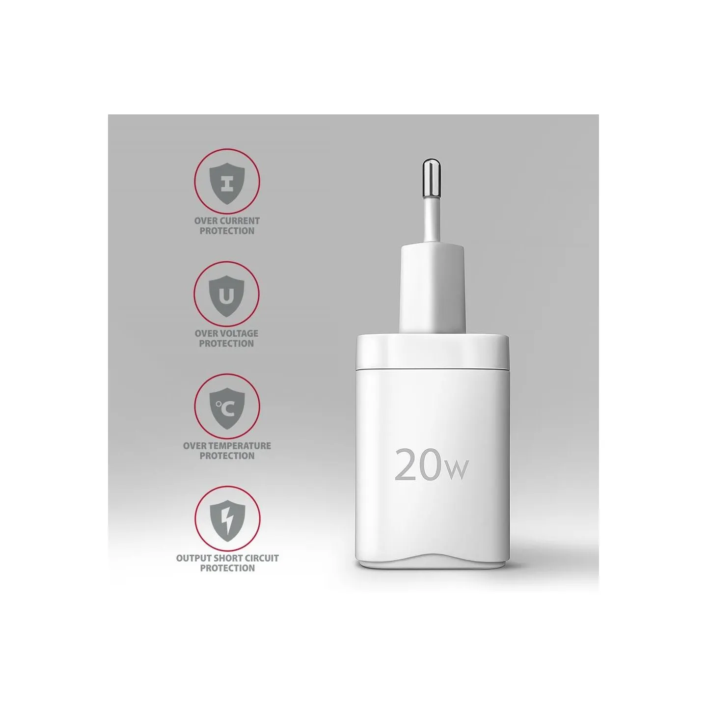 Axagon ACU-PD20W wall charger 1x QC3.0/AFC/FCP/PD type-C, 20W, white