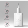 Axagon ACU-PD20W wall charger 1x QC3.0/AFC/FCP/PD type-C, 20W, white